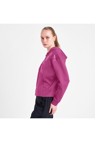 Lescon Kadın Fermuarlı Kapüşonlu Sweatshirt 25n-2125 Mürdüm
