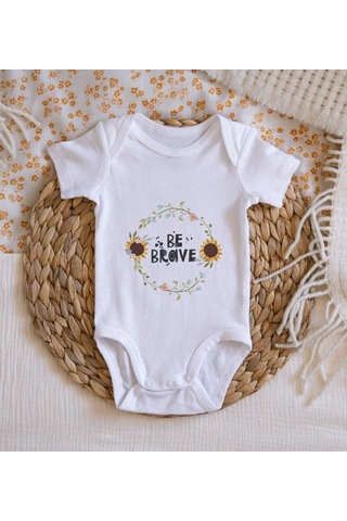 Bitmeyenkartus Bk Kids Be Brave Tasarımlı Bebek Body Zıbın - Model 2 Çok Renkli