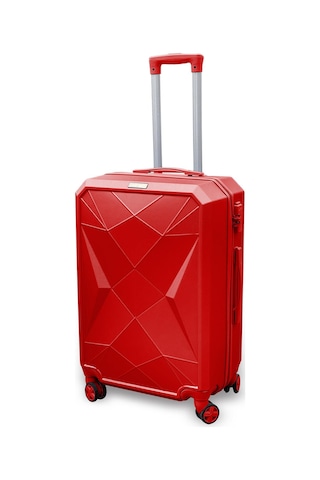 Coral High Diamond Abs Kırmızı Orta Boy Valiz 16622 Kırmızı