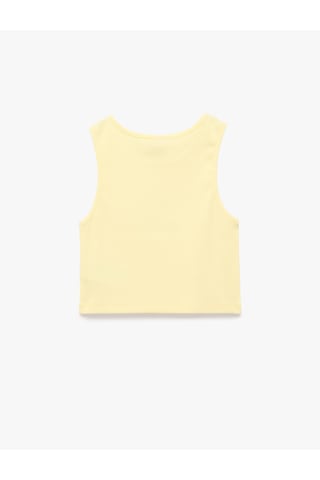 Koton Lisanslı Stitch Baskılı Kaşkorse Kolsuz Bisiklet Yaka Atlet Sarı 6skg30072ak