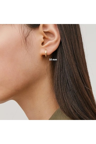 10 Mm Cerrahi Çelik Gold Halka Küpe Sarı