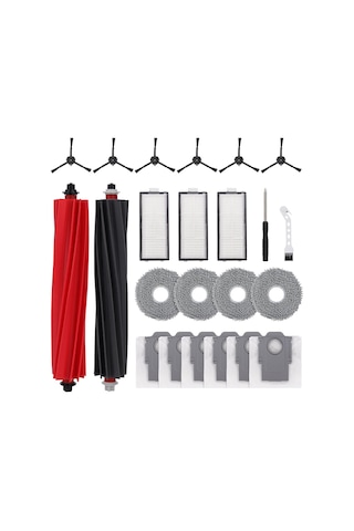 Leasetake Roborock Qrevo Master/v20/p10s Pro Vakum Ana Yan Fırça Paspas Bezleri Hepa Filtreleri Toz Torbaları İçin 23 Adet Yedek Parça