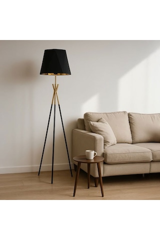 Evidea Lighting Polda Lambader - Siyah / Altın - 157 Cm Siyah / Altın
