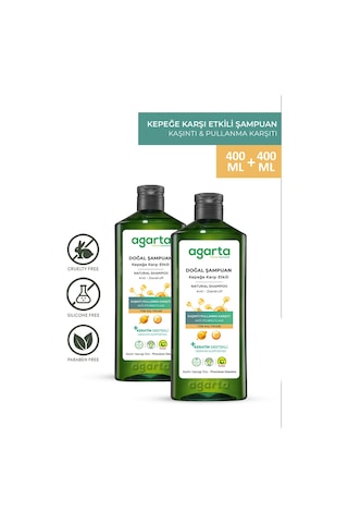 Agarta Doğal Kepeğe Karşı Etkili Şampuan 2 x 400 ML