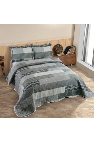 Çift Kişilik Kapitone Yatak Örtüsü Haki