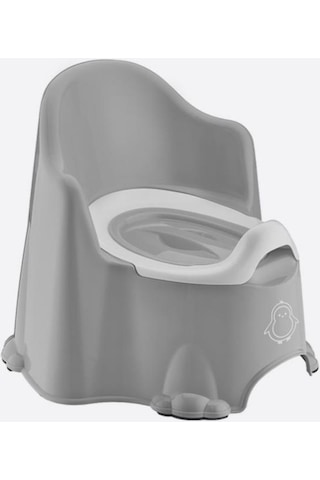 Flosoft Lazımlık Kaydırmaz Tabanlı Kapaklı Çıkarılabilir Çocuk Tuvalet Eğitimi Oturağı Gri