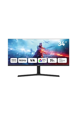 Mp3424-y 34" 165hz 1ms Curved Gaming Monitör Uwqhd 3440x1440, Ultrawide, Hdmı Displayport