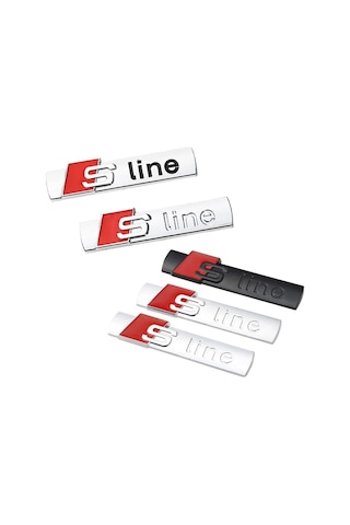 Mat Gümüş 7,3cm-s Line Logo Çıkartması Metal Alaşım Araba Rozeti Sline Amblem Yarış Audi A3 A4 A5 A6 S7 A8 S3 S4 S5