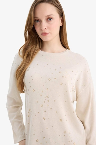 Defacto Relax Fit Bisiklet Yaka Uzun Kollu Tişört G9184ax26spbg322 Bej-bg322