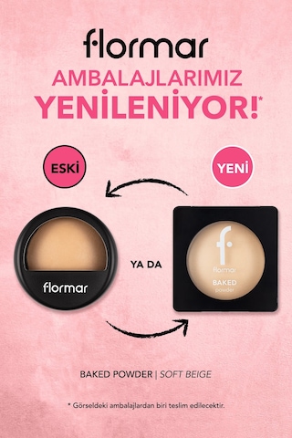Flormar Yoğun Pigmentli Fırınlanmış Mat Pudra  - Baked Powder - 020 Soft Beige - 8682536053518
