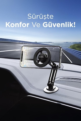 Torima Jx-052 Siyah Çok Amaçlı Manyetik Car Holder Araç İçi Telefon Tutucu Siyah
