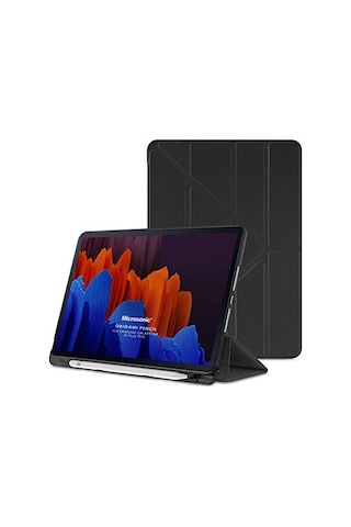 Ayrex Tab S9 Plus X810 Için Kılıf Origami Pencil Siyah Galaxy Tab S9 Plus X810 İle Uyumlu Kılıf - Siyah