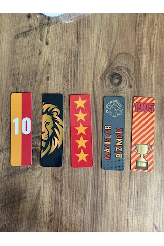 5 Adet Taraftar Kitap Ayracı - Sarı Kırmızı 15 Cm