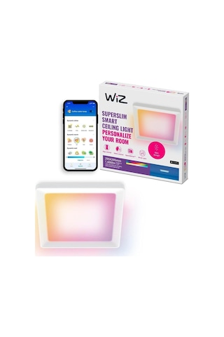 Wiz Beyaz Akıllı Sıva Üstü Rgb Kare Panel Tavan Armatürü 12w Diğer