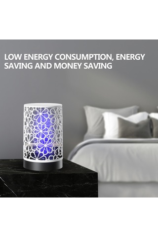 Hangfox Ev İçi Usb Şarjlı Led Kovucu, Biyyonik Mor Işık Ve Elektrik Şoku İle Avrupa Stili Çiçek Sepeti Desenli Siyah Mus Muskat