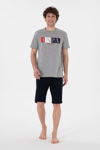 U.S. Polo Assn. Erkek Bisiklet Yaka Gri Melanj Pijama Takımı 50309821-VR086