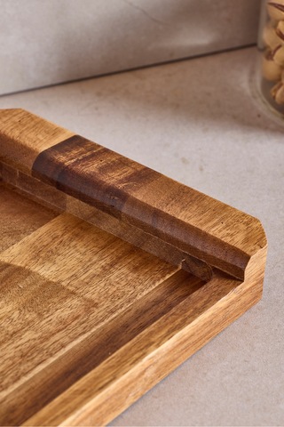 Akasya Sunumluk Kulplu 35x14,5 Cm Kahverengı Kahverengi