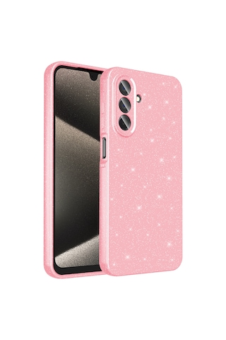 Galaxy A26 Uyumlu Kılıf Kamera Korumalı Simli Lüks Sys Koton Kapak - Açık Pembe AÇIK PEMBE