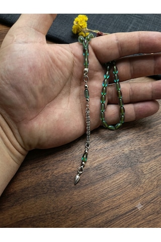 Özel Ölçü Bilek Boy Ateş Kehribar Tesbih Haki