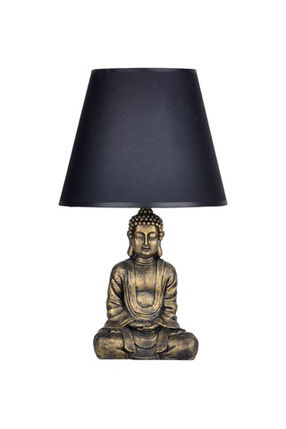 Qdec Modern Dizayn Buda Abajur Gold-Siyah Diğer