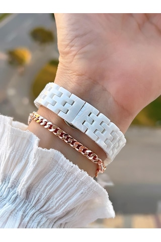 Daniel Klein Seramik Kordon Taşlı Kadran 2 Yıl Garantili 3 Atm Kadın Kol Saati+bileklik Hediyeli Sm3 Rose Gold