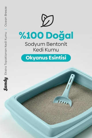 Sandy Okyanus Esintisi Kokulu Topaklanan Kedi Kumu 2 x 10 KG
