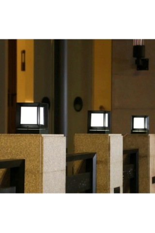 Sekizgen Led Kare Küp Dekoratif Bahçe Aydınlatma Armatürü Dış Mekan Sl 1903 Siyah