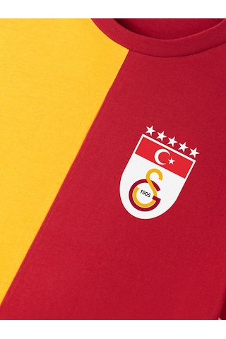 Gsstore Galatasaray Lisanslı 5 Yıldızlı Parçalı Bayrak Logolu T-shirt Sarı - Kırmızı