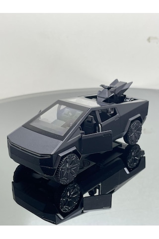 Tesla Cyber Truck 1:32 Ölçek Metal Çek Bırak 12 Cm Oyuncak Araba - Siyah