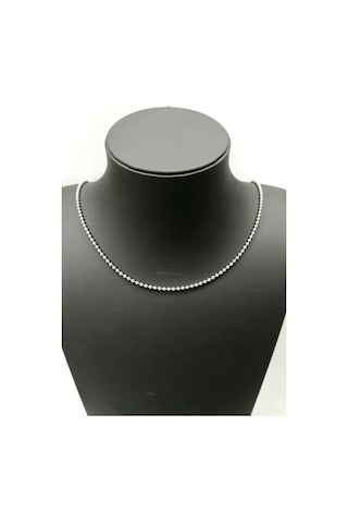 Omar Silver Unisex Top 2,5 Mm Rodyum Kaplama Gümüş Kolye Zincir O