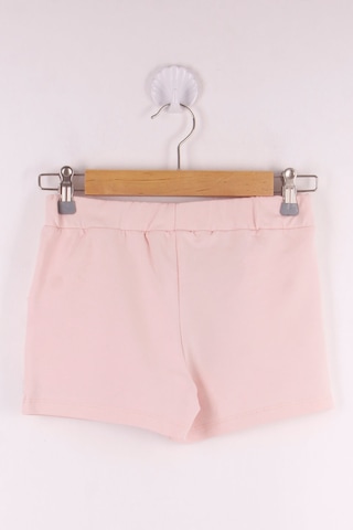 Toontoy Kız Çocuk Serfie Şeritli Cepli Şort Pudra