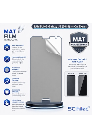 Samsung Galaxy J3 2016 Uyumlu Ön Yüzey Mat Hidrojel Ekran Koruyucu 76596571