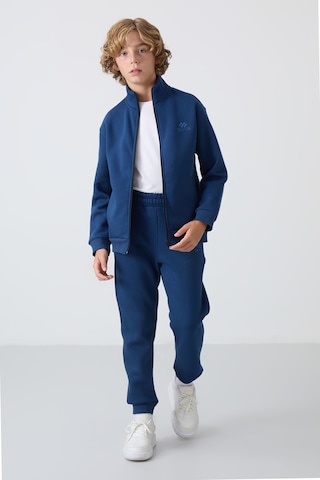 Tommy Life Parlament Pamuklu Kalın İçi Tüylü Yumuşak Dokulu Standart Fit Nakışlı Erkek Çocuk Eşofman Takım - 1 Parlement Mavisi