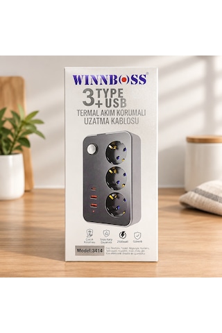 Termal Akım Korumalı 3 Prizli Usb'li Priz Çok Renkli Diğer