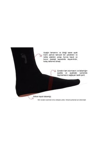 Heeltex Topuk Dikeni Çorabı M Beden (Medium 37-39 Numara Siyah) 7693757065136
