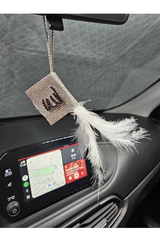 Gümüş Kuran Kerim Siyah Yazılı Beyaz Tüylü