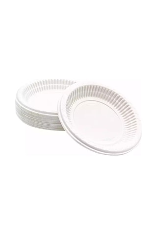 Plastik Baklava Pasta Tabağı Küçük Boy Çap:13.5cm 400 Adet Beyaz