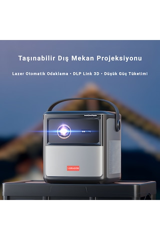 İdragon S8 Pro Full Hd 1080p Akıllı Dlp Projeksiyon Cihazı, Android 11, 500 Ansı, Dahili Bataryalı Taşınabilir Projektör Dr-1200