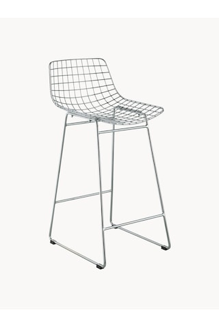Westwing Wire Metal Bar Taburesi - Gümüş Rengi, Minimalist Ve Çok Yönlü Sandalye