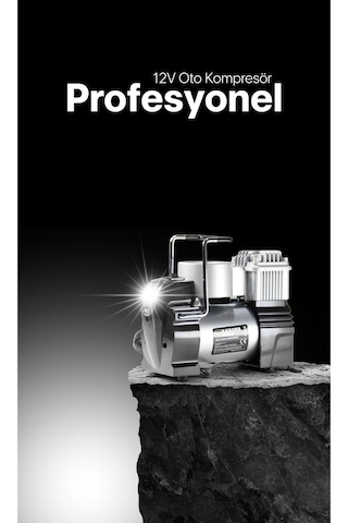 Profesyonel Metal Çantalı Aydınlatmalı 12v Çakmaklı 100 Psı Mini Hava Kompresörü Araç Kompresörü