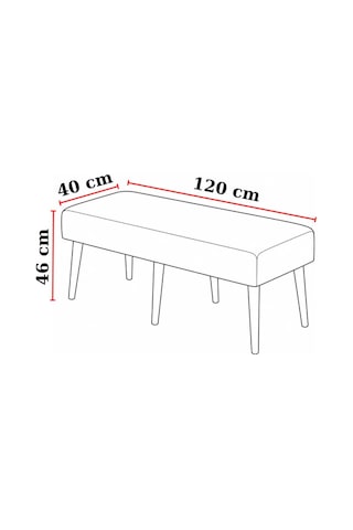 Acı Kahve Deri Bank Bench Oturma Pufu Modern Salon Antre Puf Ayakkabılık Önü Koltuk 40x120 Kahverengi