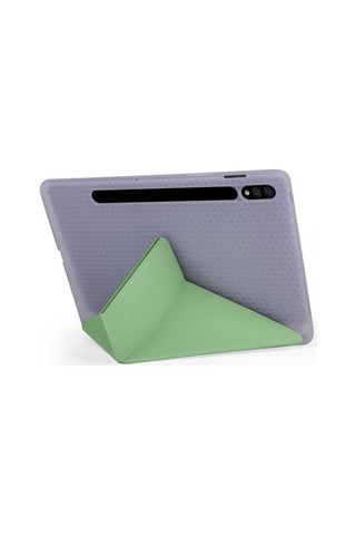 Galaxy Tab S7 T870 Kılıf Uyumlu Zore Tri Folding Kalem Bölmeli Standlı Kılıf-koyu Yeşil Tablet Kılıfı