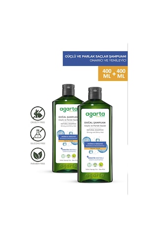 Agarta Güçlü ve Parlak Bakım Şampuanı 2 x 400 ML