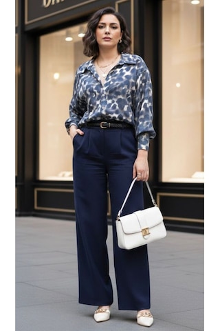 Leopar Desenli Oversize Kadın Gömlek Kahverengi