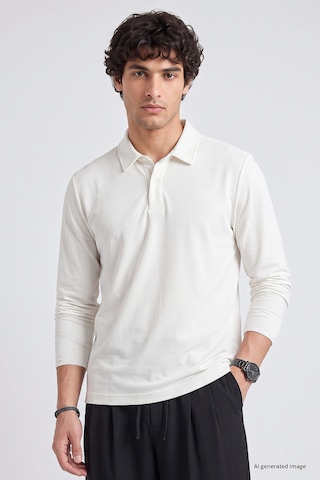 Tommy Life Ekru Rahat Form Basic Erkek Polo Yaka T-shirt - 88512