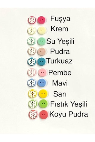 Bebek Düğmesi / Uğur Böceği Model 4 / 10 Adet / - Fıstık Yeşili