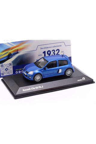 1:43 Ölçek Solido 2003 Renault Clio V6 Ph.2 Bleu Iliade Diecast Metal Minyatür Model Araba 10cm
