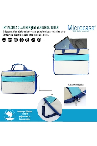 Microcase Apple İpad Air 13 2026 İle Uyumlu Tablet Macbook Laptop Tablet Çantası 2 Bölmeli Al4821 Krem