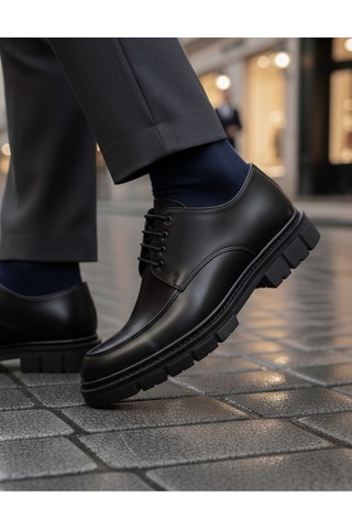 DMR Elegance Ba0237 Bağcıklı Klasik Yüksek Taban Casual Erkek Ayakkabı Rekli