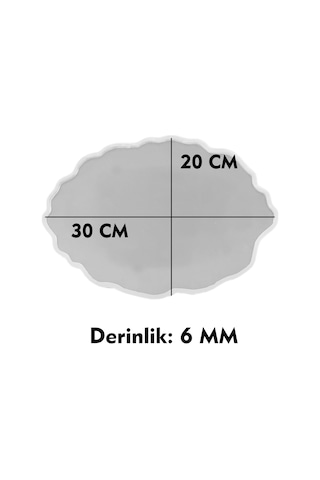 Epoksi Silikon Kalıp Söz Ve Nişan Tepsi Kalıbı Oval Düzensiz Dalgalı Tepsi Seti 2 Li